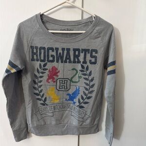 Hogwarts Grey Kids Long Sleeve Crewneck Tee